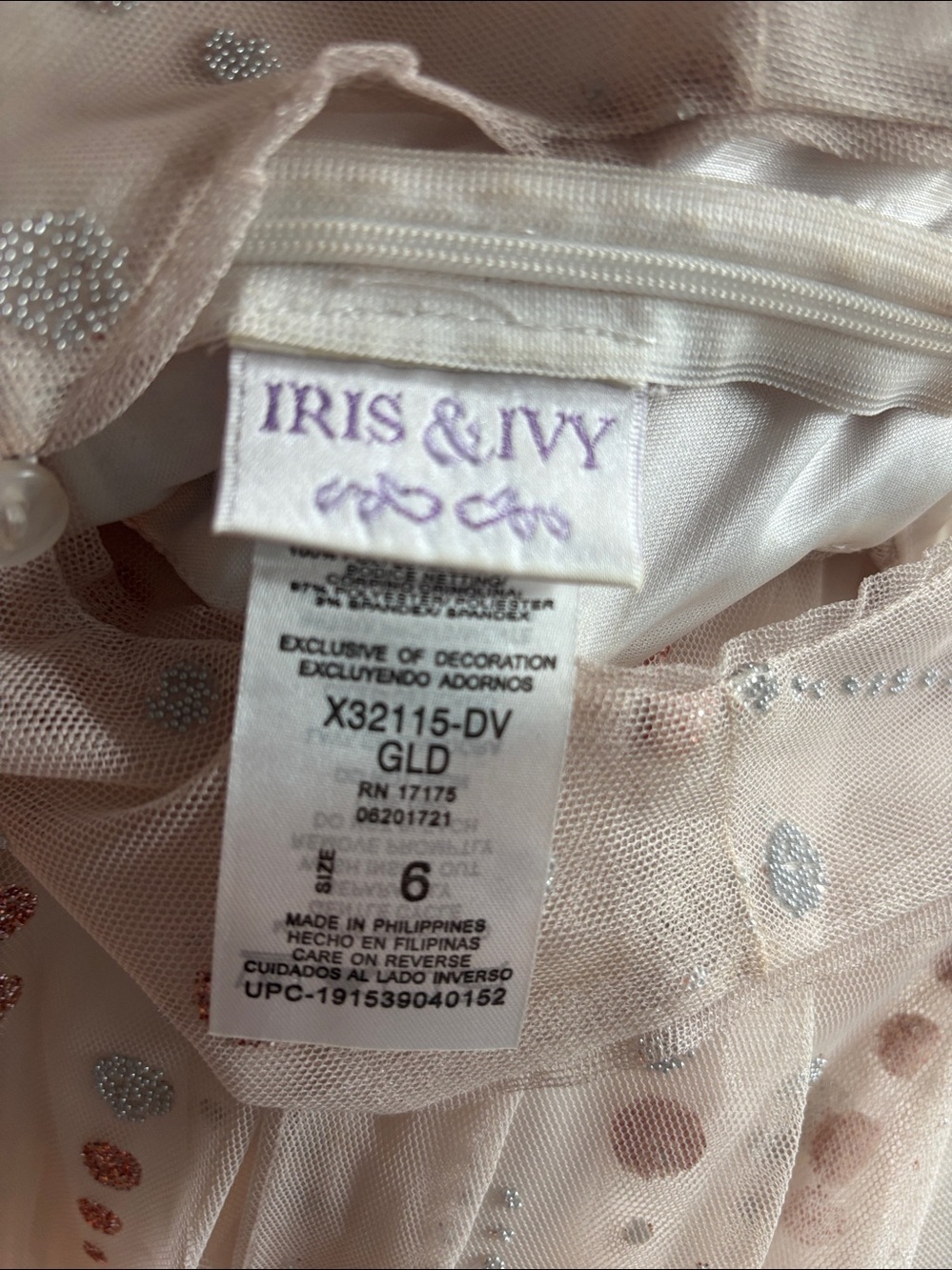 Pristine Condition Iris & Ivy Girls Party Dress Size 6 - Picture 4 of 4